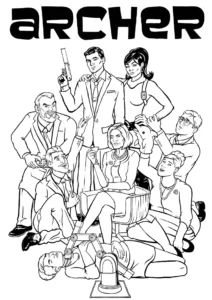 Archer – ISIS team – Colouring Page