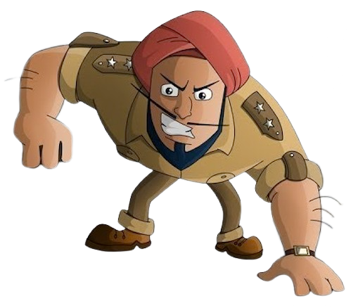 Chorr Police – Angry Officer Singh – PNG Image