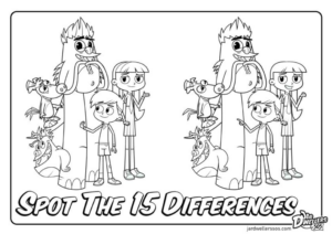 Jar Dwellers SOS – Spot the Differences – Colouring Page