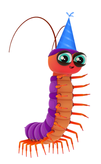 Snail Trail – Birthday Centipede – PNG Image