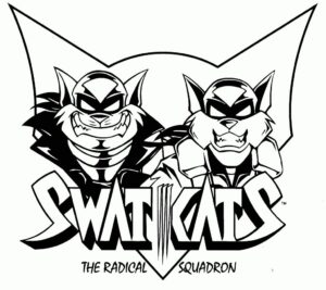 Swat Kats – Logo Sign – Colouring Page