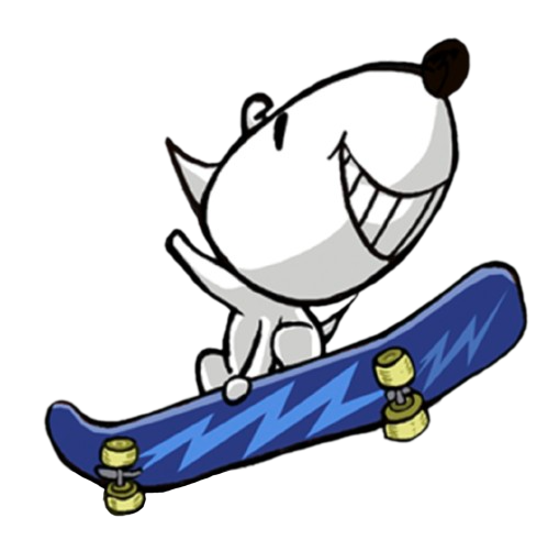 Takat the Dog – Skateboarding – PNG Image