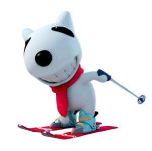 Monk Little Dog Skiing