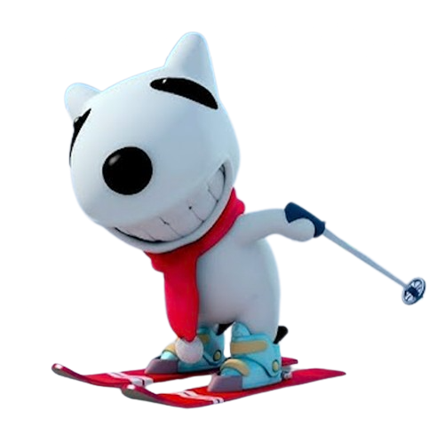 Monk Little Dog – Skiing – PNG Image