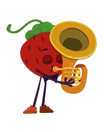 Tutti Frutti – Strawberry on the Tuba – PNG Image