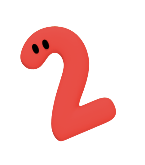 123 Number Squad – Number 2 – PNG Image