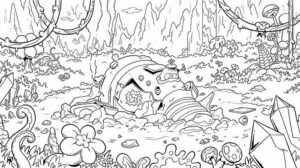 Billy Dilley’s Summer – Underworld – Colouring Page