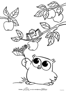 Ollie – Apple Tree – Colouring Page