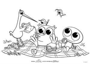 Ollie – Picnic – Colouring Page