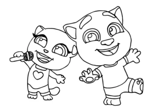 Talking Tom Heroes – Dancing – Colouring Page