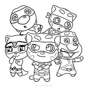 Talking Tom Heroes – Heroes – Colouring Page