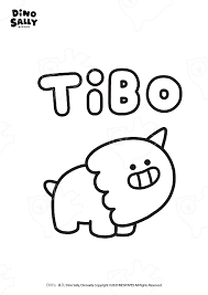 Dinosally – Tibo – Colouring Page