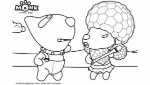 Monk Little Dog – Monk and Poodle – Colouring Page