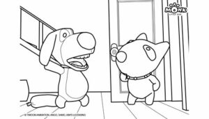 Monk Little Dog – Neighbour – Colouring Page