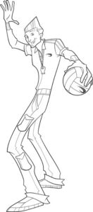 Spike Team – Coach – Colouring Page