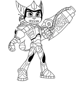 Ratchet & Clank – Ratchet – Colouring Page