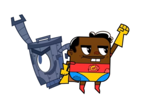Garbage Boy & Trash Can Duo
