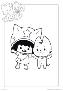 Millie and Lou – Best Friends – Colouring Page