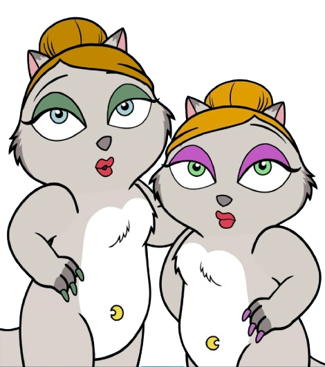 Slacker Cats – Ingrid and Latoyah – PNG Image