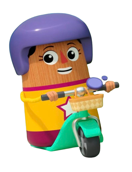 Bea’s Block – Bea on her Scooter – PNG Image