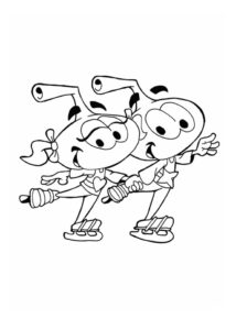 Snorks – Ice Skating – Colouring Page