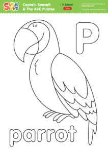 Captain Seasalt and the ABC Pirates – Parrot – Colouring Page
