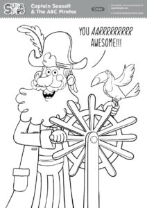 Captain Seasalt and the ABC Pirates – You are Awesome – Colouring Page